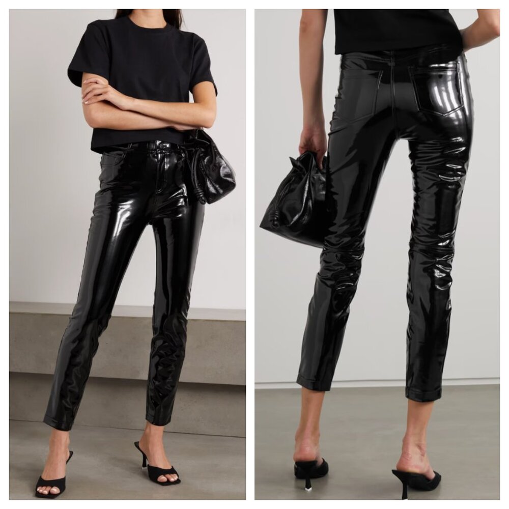 Commando Glossed PVC Vinyl Leather Black High Waist Skinny Pants